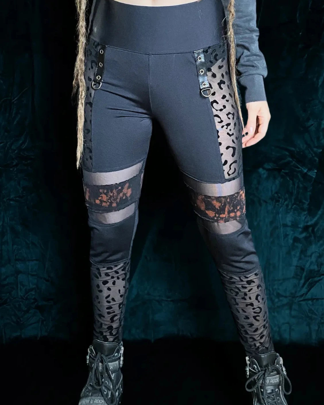 Leggings Tie Dye mit Leomesh und D-Ringen