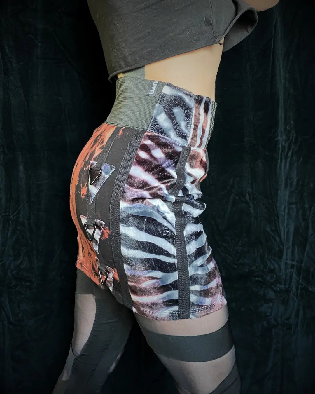 Minirock Animalprint Zebra/Tie Dye rot