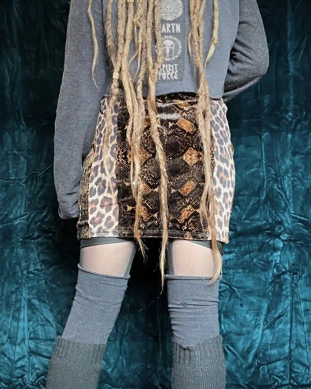 Minirock Samt Schlange/Leo