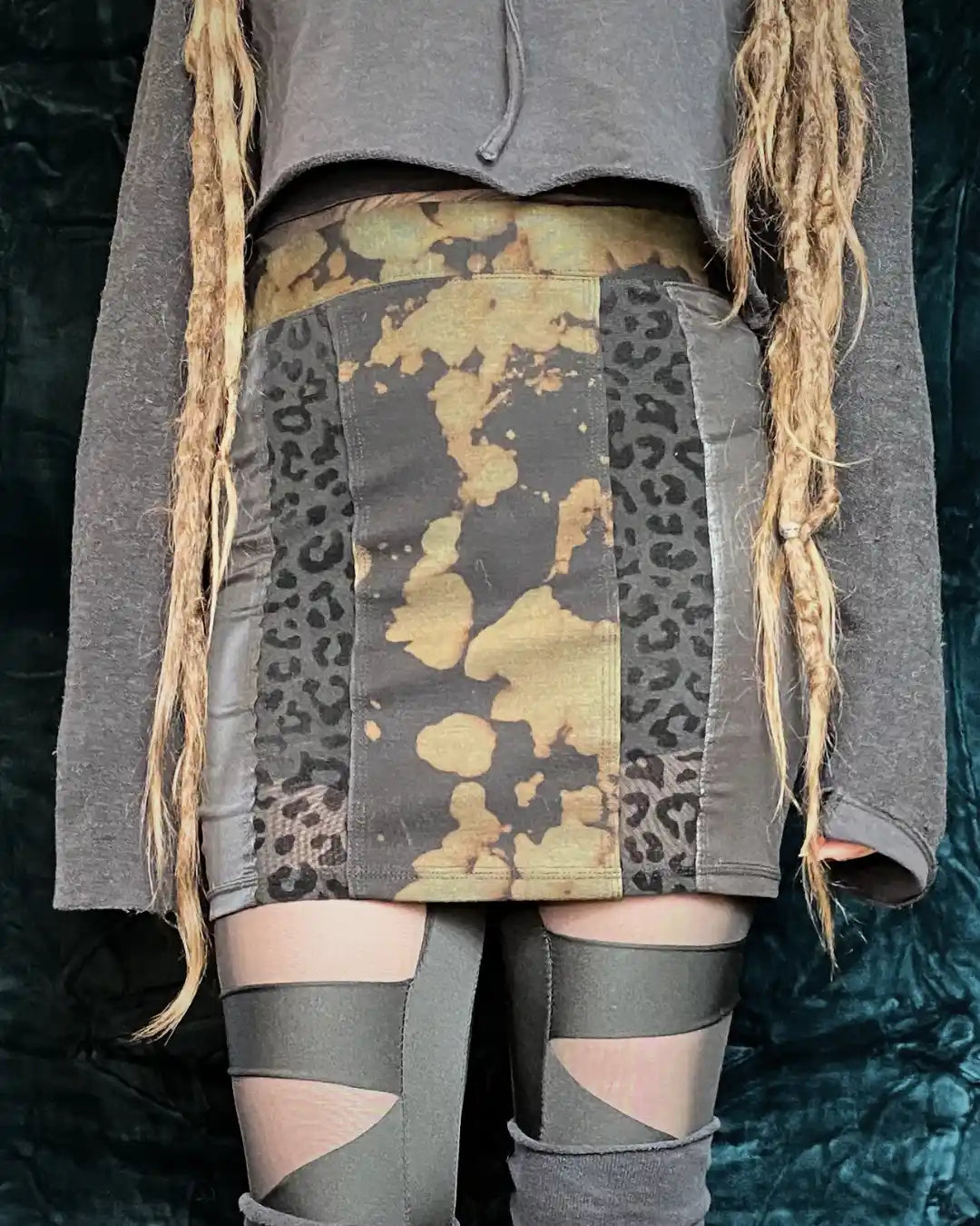 Minirock Tie Dye Leo Mesh/Wetlook