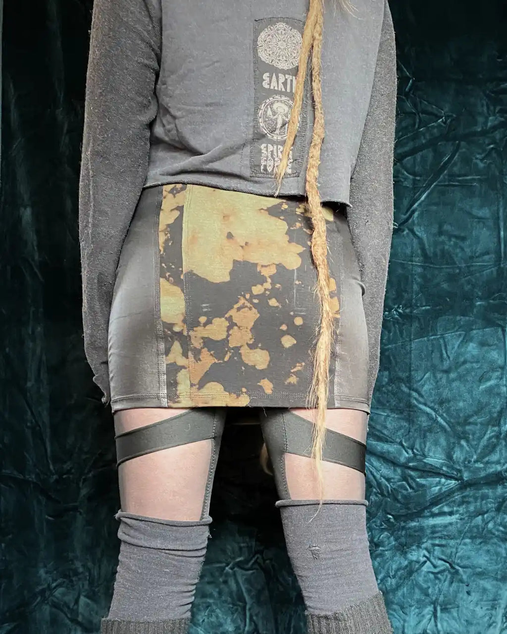 Minirock Tie Dye Leo Mesh/Wetlook