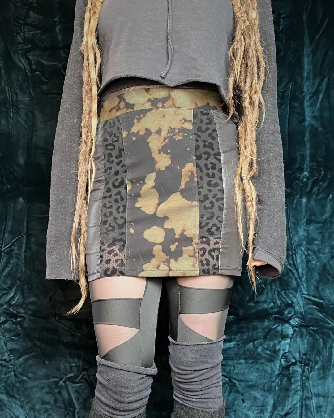 Minirock Tie Dye Leo Mesh/Wetlook