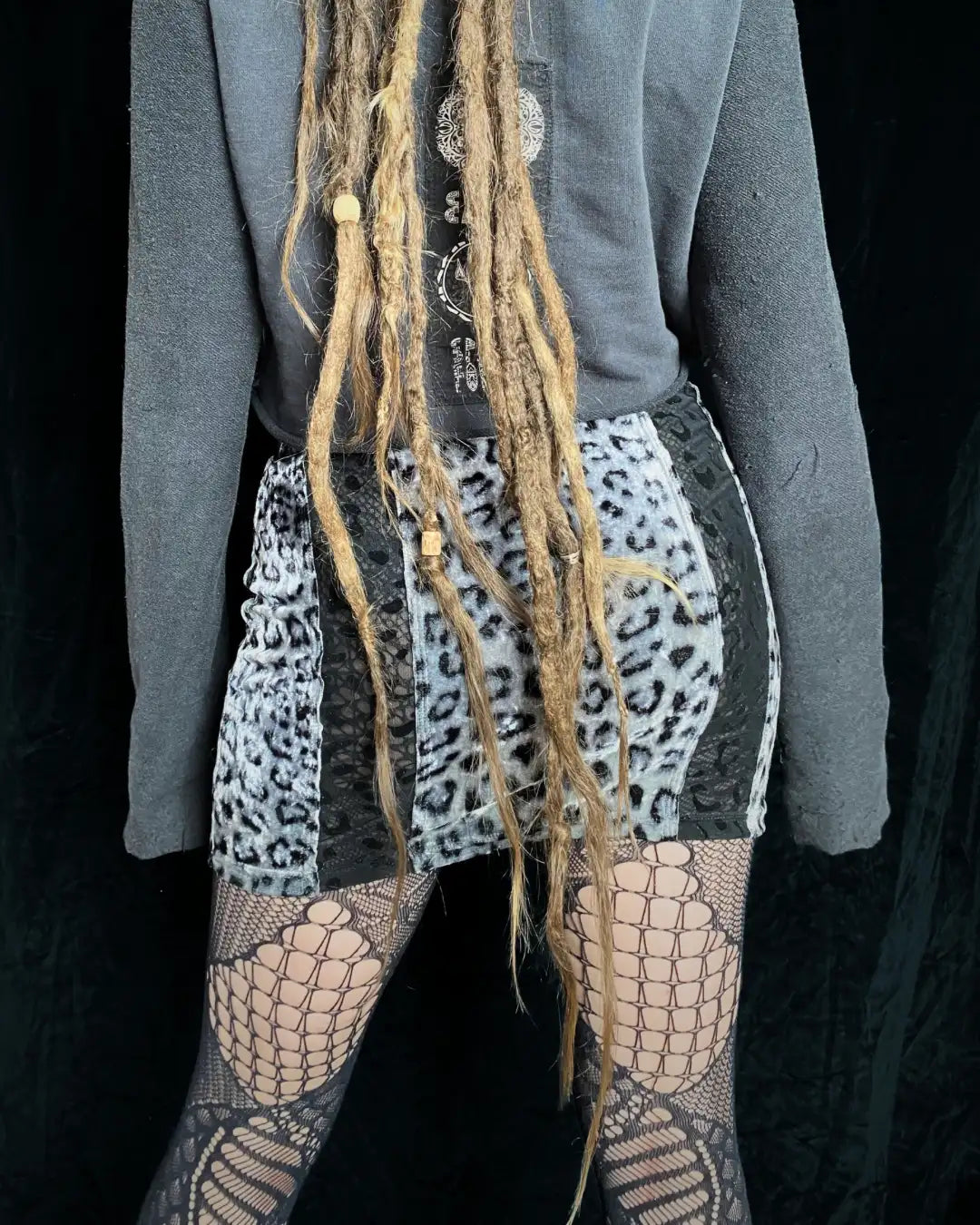 Minirock Samt/Mesh Leo