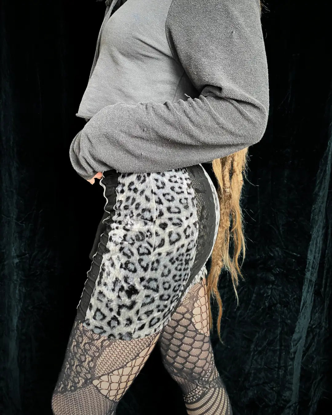 Minirock Samt/Mesh Leo