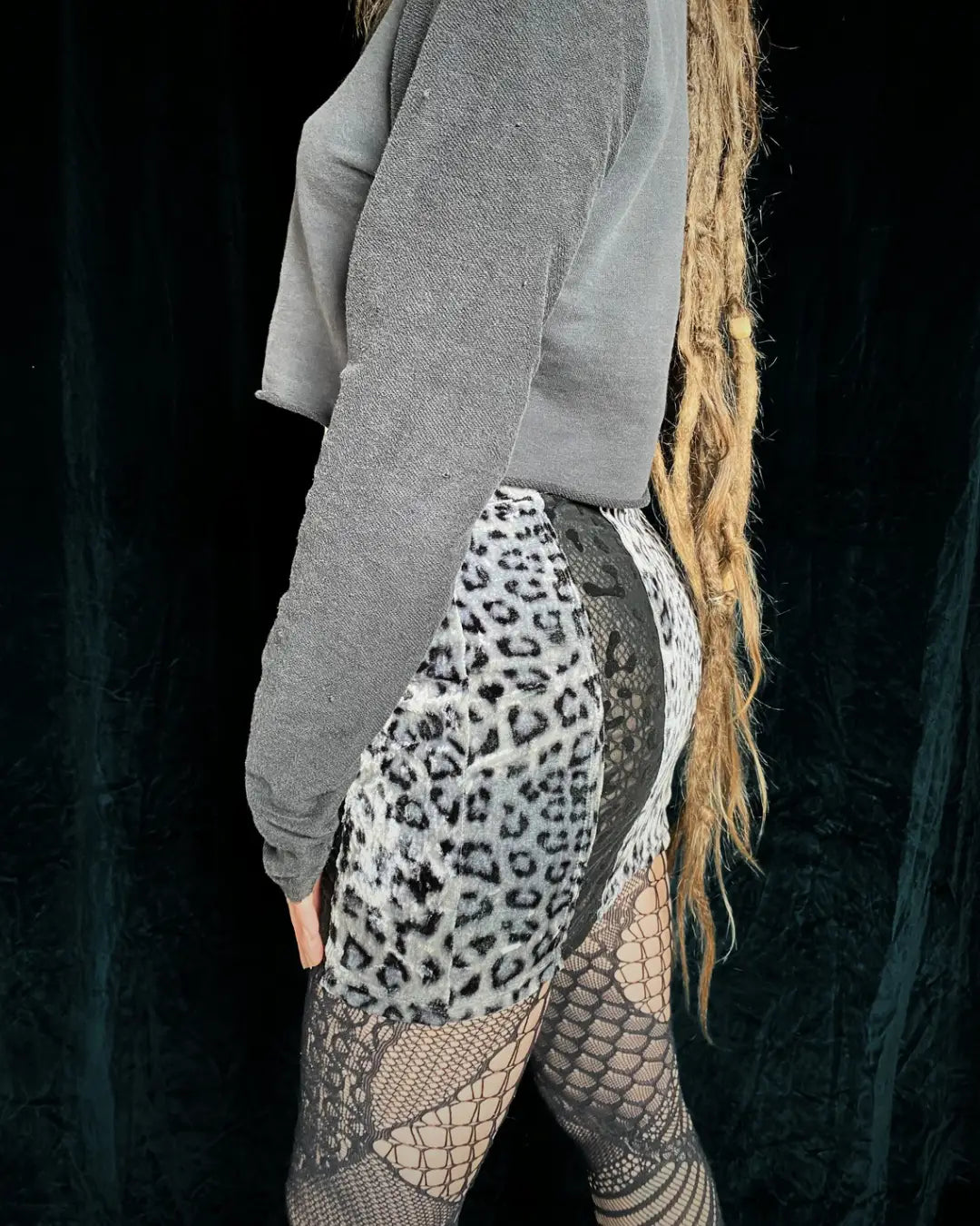 Minirock Samt/Mesh Leo