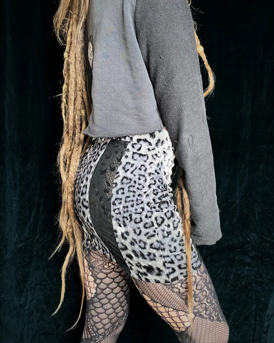 Minirock Samt/Mesh Leo