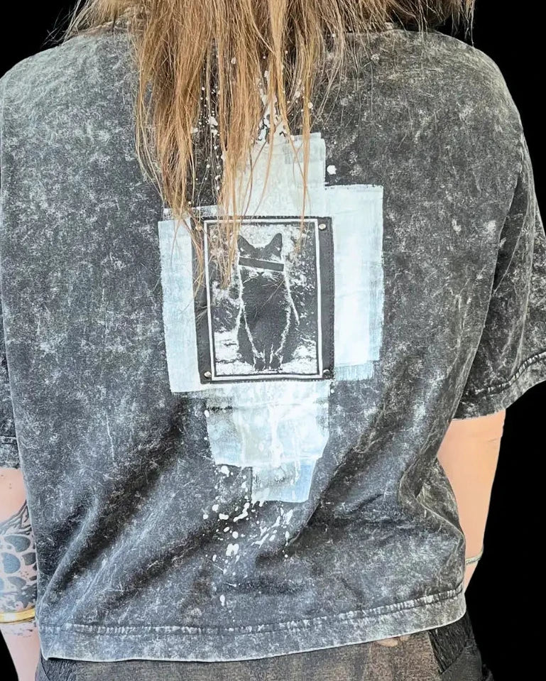 Painted Acid Tee • dark grey • blind cat II • L