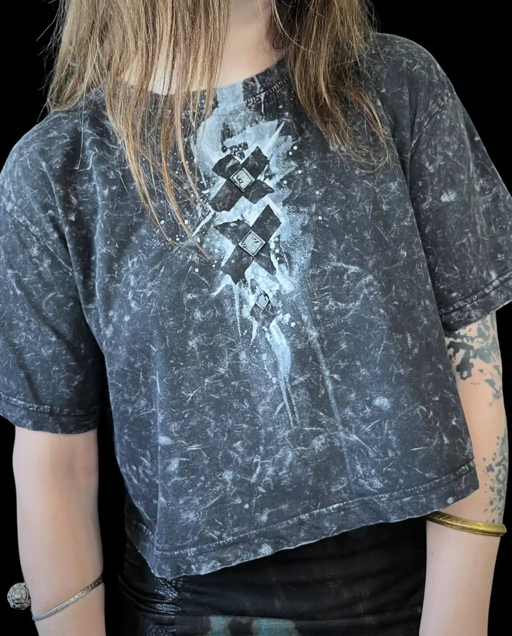 Painted Acid Tee • dunkelgrau • blinde Katze • M