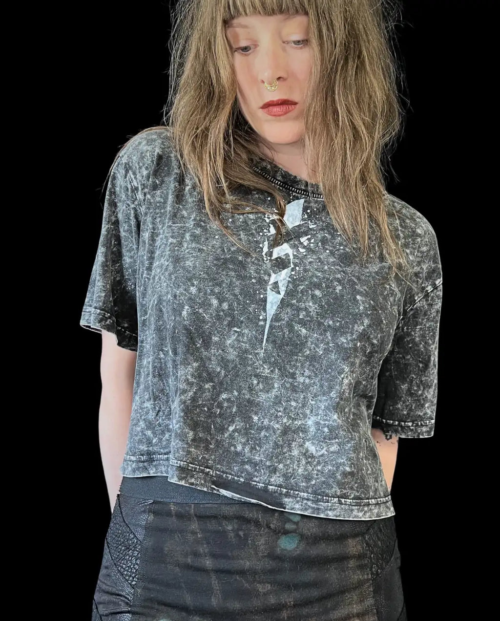 Painted Acid Tee • dark grey • crosses III • L