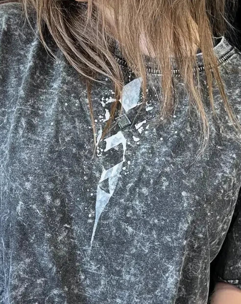 Painted Acid Tee • dark grey • crosses III • L