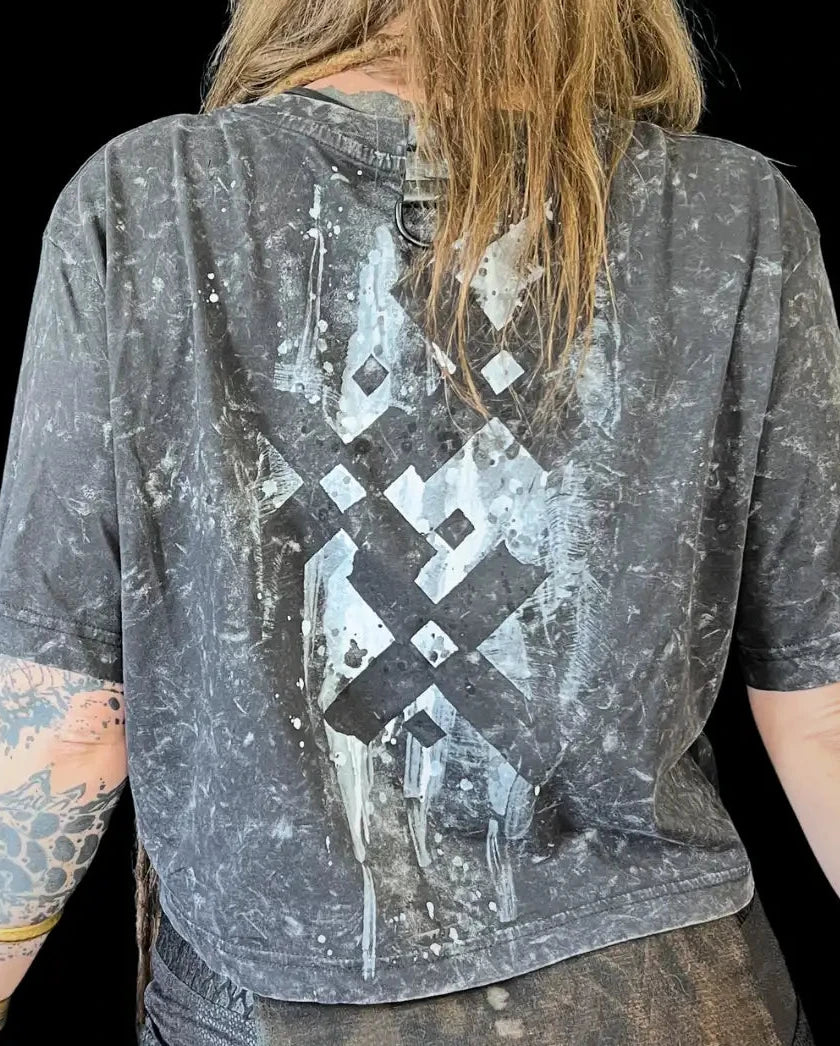 Painted Acid Tee • dark grey • crosses I • M