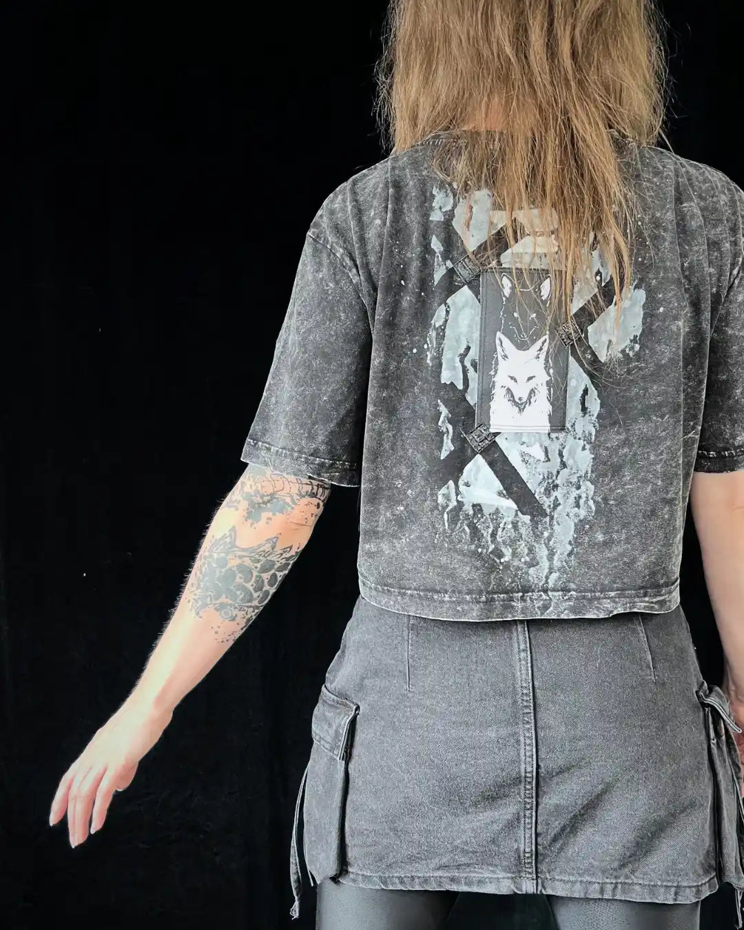 Painted Acid Tee • dunkelgrau • Doppelfuchs • S