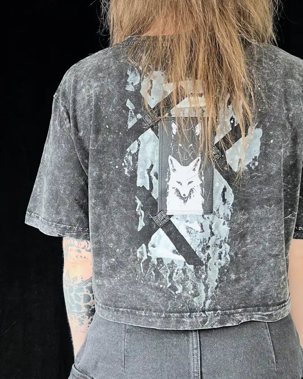 Painted Acid Tee • dunkelgrau • Doppelfuchs • S