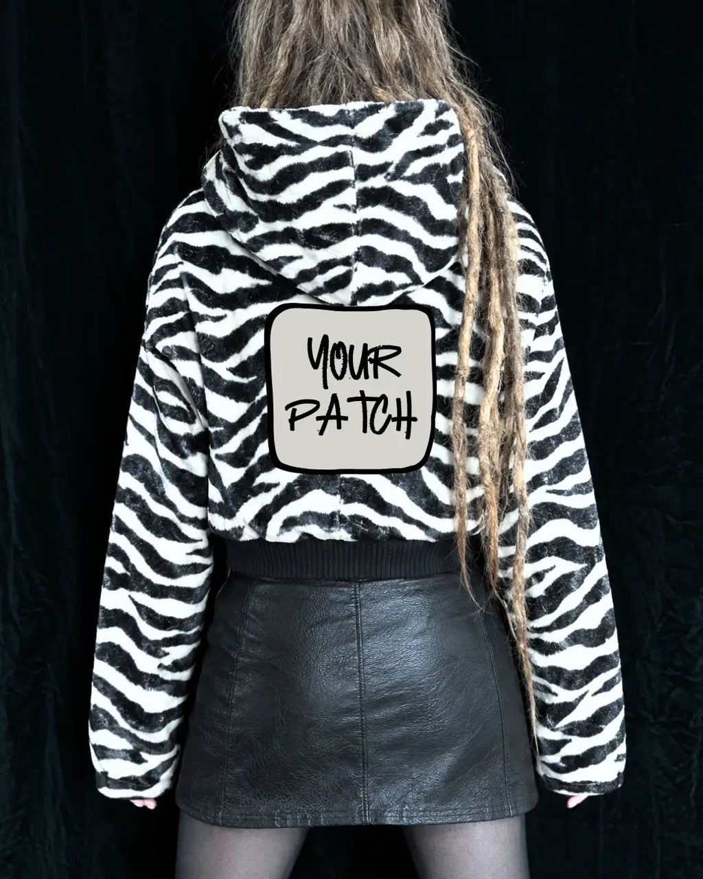 MTO Faux-Fur Jacket ZEBRA off white