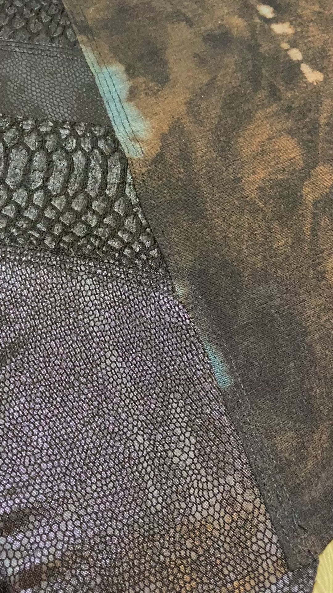 Minirock Tie Dye mit Snakeprint Patchwork