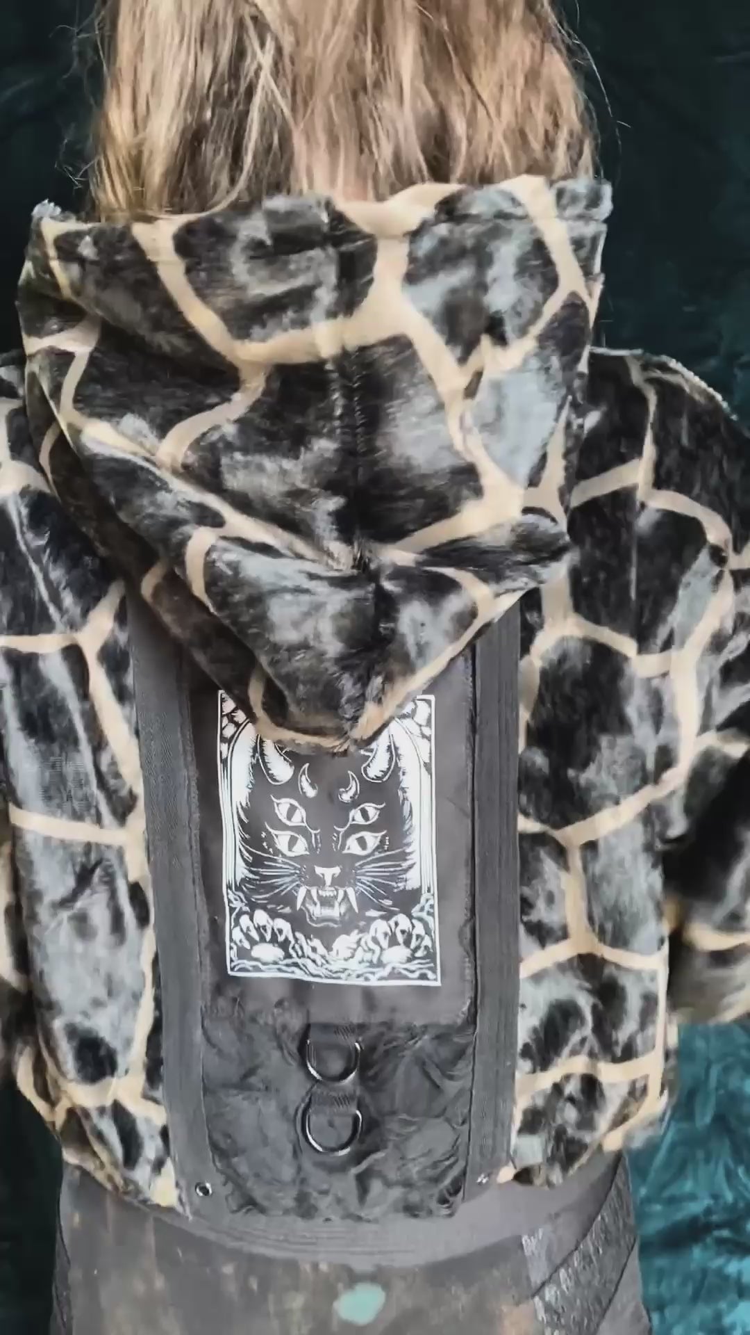 Felljacke Giraffe braun